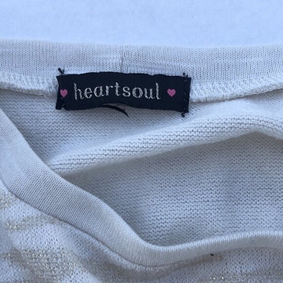 Heartsoul Tiger Striped Off White and Gold Sweater Size Small - Picture 6 of 7